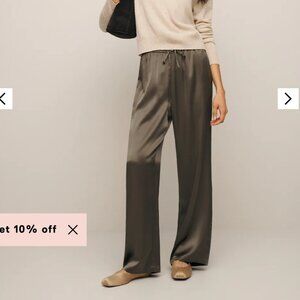 Reformation Olina Silk Pant Brown - Size S